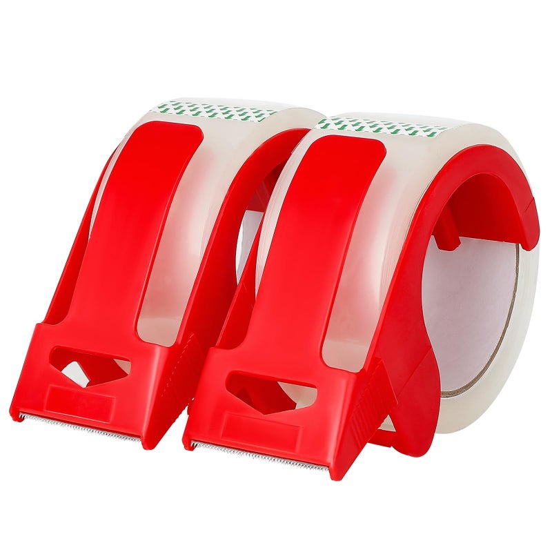CHUANGSEED 2-Pack Clear Packing Tape with Dispenser-2.7mil x 1.88" x 55Y Heavy Duty Packing Tape for Moving Boxes-Moving Tape Strong Adhesive Packaging Tape. - Image 1