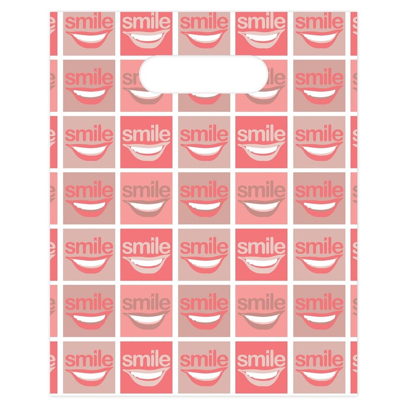 Practicon All Smiles Dental Giveaway Bags, 8" x 10", 100 Pack - Image 1