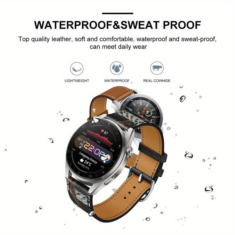 PU Leather Watch Strap For Garmin Fenix 8 51mm Fenix 7X Pro Brown - Image 2