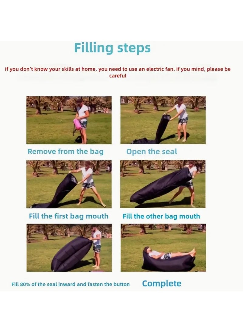 Inflatable Sofa | Camping Furniture | Portable Sofa | Foldable Couch | Outdoor Relaxing Chair | Travel Gear | Inflatable Couch for Camping | Garden Sofa | Lightweight Inflatable Furniture | Outdoor Camping Equipment - Image 3