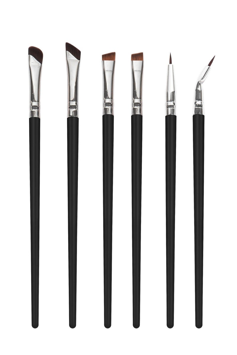 MAANGE طقم فرش آيلاينر مكون من 6 قطع، فرشاة آيلاينر مسطحة وزاوية دقيقة، فرشاة حواجب مائلة، فرشاة آيلاينر وزاوية مسطحة، أدوات مكياج خافي العيوب للحواجب وظلال العيون - Image 1