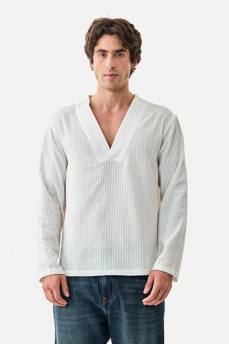 SNITCH Box Fit V Neck Popover Shirt