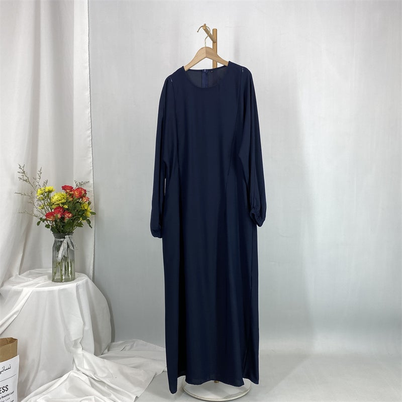 monica fashion Elegant Slim-Fit Front-Zip Muslim Nursing Dress - Image 2