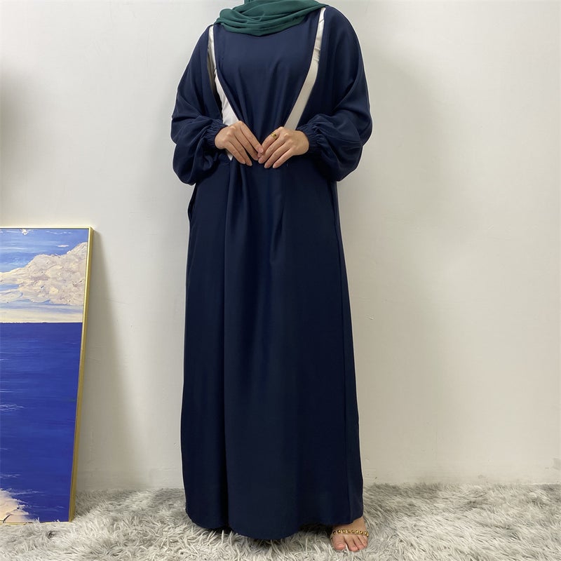monica fashion Elegant Slim-Fit Front-Zip Muslim Nursing Dress - Image 1