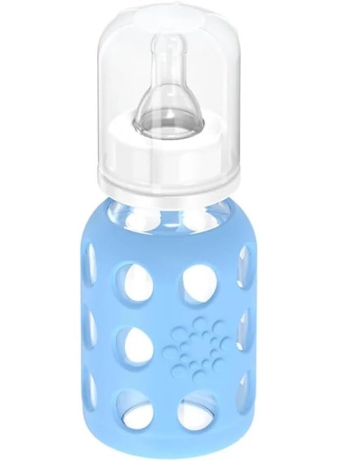 lifefactory زجاجة رضّاعة للأطفال من لايف فاكتوري مع غلاف سيليكون، عبوة 2 (أزرق، 4 أونصات) - Image 4