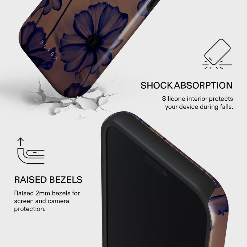 بورجا جراب بورجا آيفون  برو ماكس مخملي ليلي فاخر متوافق مع طبقة مزدوجة هجينة صلبة + حماية سيليكون - مقاوم للخدش والصدمات - Image 4