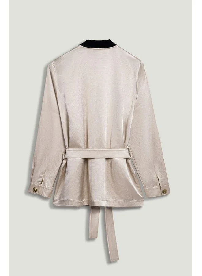 Nocturne  Gold Button Accesory Detailed Jacket for Women | Best Price UAE