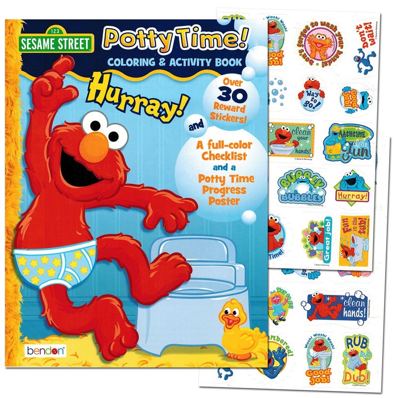 Bendon Publishing Sesame Street"Potty Time" Potty Training Coloring and Activity Set - with Progress Chart and Reward Stickers - Image 1