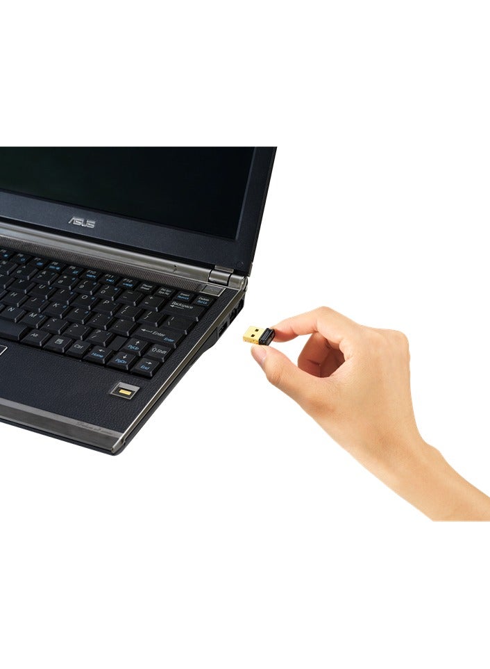 Asus USB N10 Nano Adapter Wi-Fi Dongle WLAN 150 Mbit/s, USB 2.0, 150 Mbps Wi-Fi transmission rate, 2.4GHz Wi-Fi frequency band - Black - Image 4