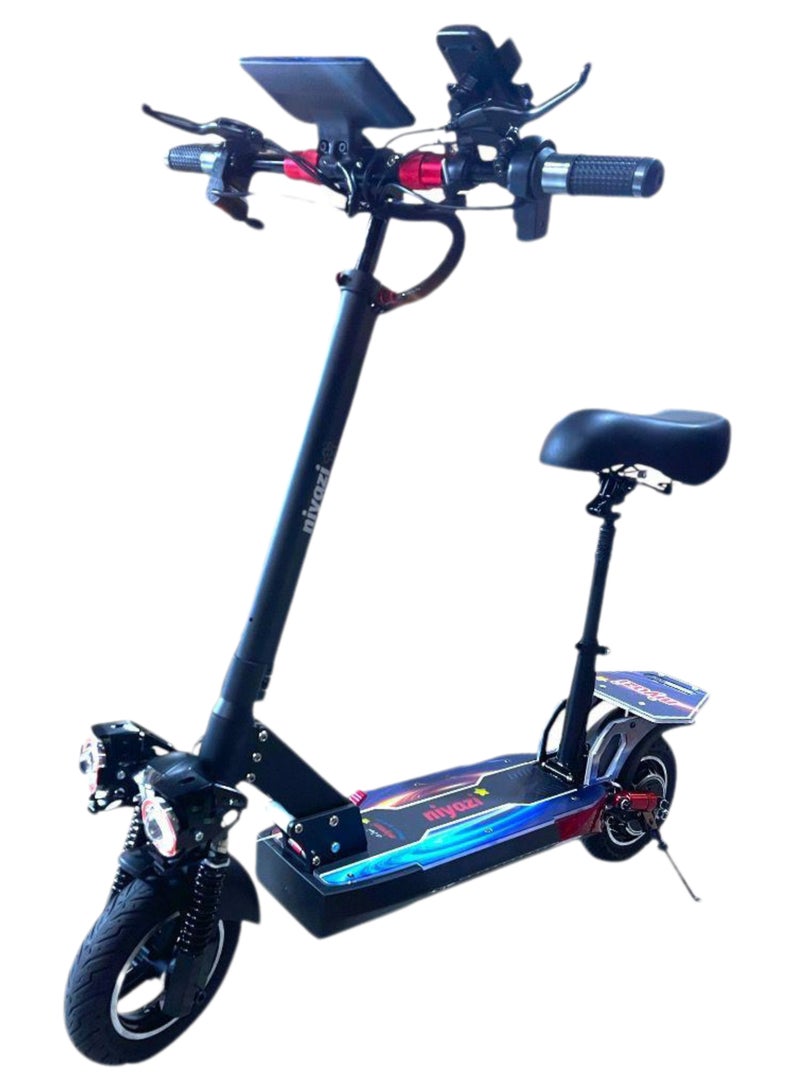 Niyazi Monster Electric Scooter for Adults with 1000W Motor, 48V 15Ah Battery, 10” Solid Tires, Dual Suspension, Bluetooth & LED Frame – E Scooter  - Image 1