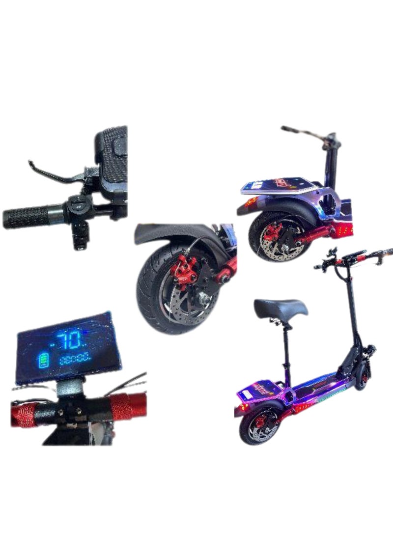Niyazi Monster Electric Scooter for Adults with 1000W Motor, 48V 15Ah Battery, 10” Solid Tires, Dual Suspension, Bluetooth & LED Frame – E Scooter  - Image 2