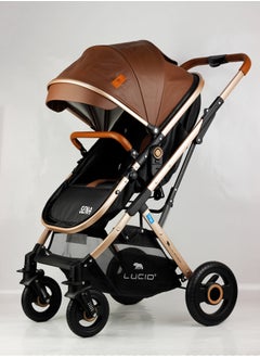 LUCID SENA Luxury Baby Stroller with Umbrella and Leather Cover – Compact and Lightweight  - Image 4