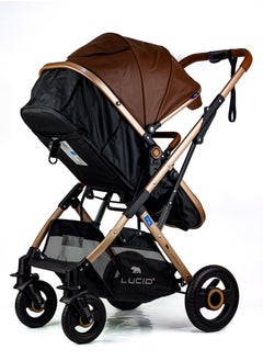 LUCID SENA Luxury Baby Stroller with Umbrella and Leather Cover – Compact and Lightweight  - Image 5