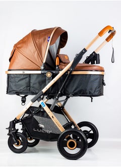 LUCID SENA Luxury Baby Stroller with Umbrella and Leather Cover – Compact and Lightweight  - Image 2