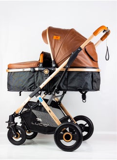 LUCID SENA Luxury Baby Stroller with Umbrella and Leather Cover – Compact and Lightweight  - Image 3