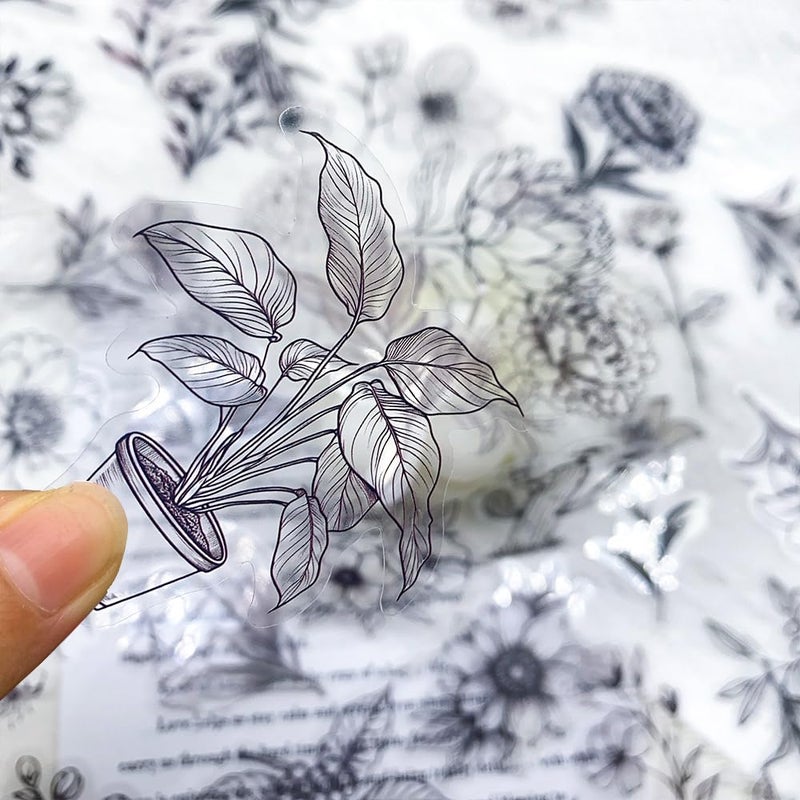 YOKSAS 50PCS Watercolor Hanging Lantern and String Light Stickers â€“ Clear Tree Branch Scrapbook Stickers for Journaling, Card Making, Planners, Crafts, Holiday Art Projects - Image 2