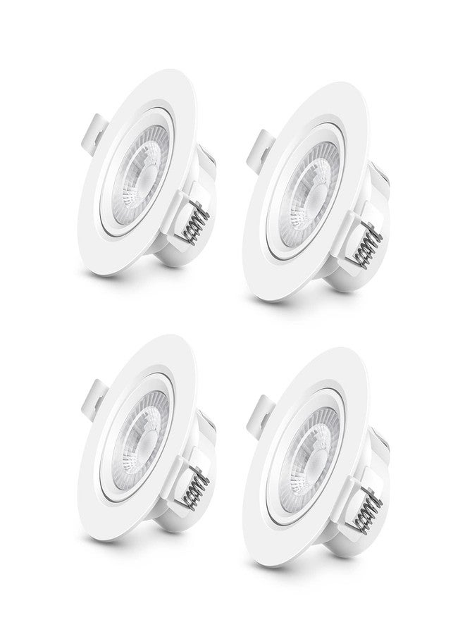 ويبرو مصباح كشاف LED دائري مموج من البولي كربونات من ويبرو، لون العقيق، 3 واط | مصباح كشاف COB للسقف | ضوء أبيض محايد (4000 كلفن) | تصميم قابل للتعديل | مصباح سفلي قابل للإمالة ومثبت في السقف المعلق | فتحة 60 مم | عبوة من 4 قطع - Image 2