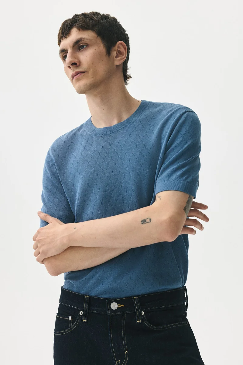 H&M Slim Fit Knitted T-shirt
