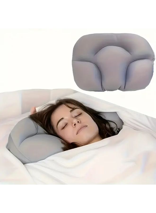 Dark Gray Egg Shaped Pillow Soft Breathable for All Sleeping Postures Home Travel Office Use - Image 4