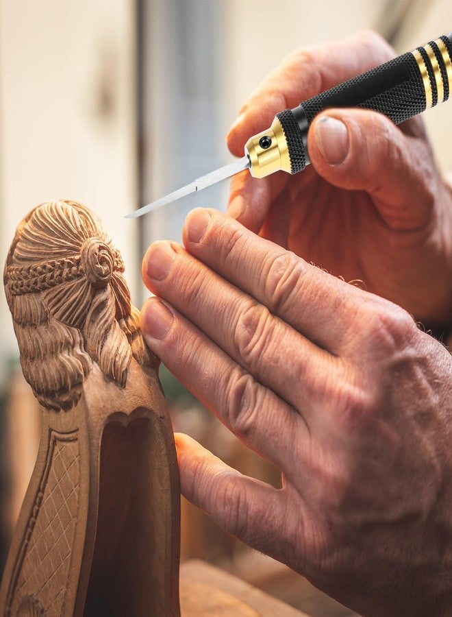 كيو دبليو او ار كي أداة قطع الخطوط المنحوتة من الراتينج من QWORK، مجموعة إزميل مع شفرات من الفولاذ التنجستن - 7 أحجام (0.1 إلى 2.0 مم)، للنماذج المصغرة وقطع النحت - Image 5