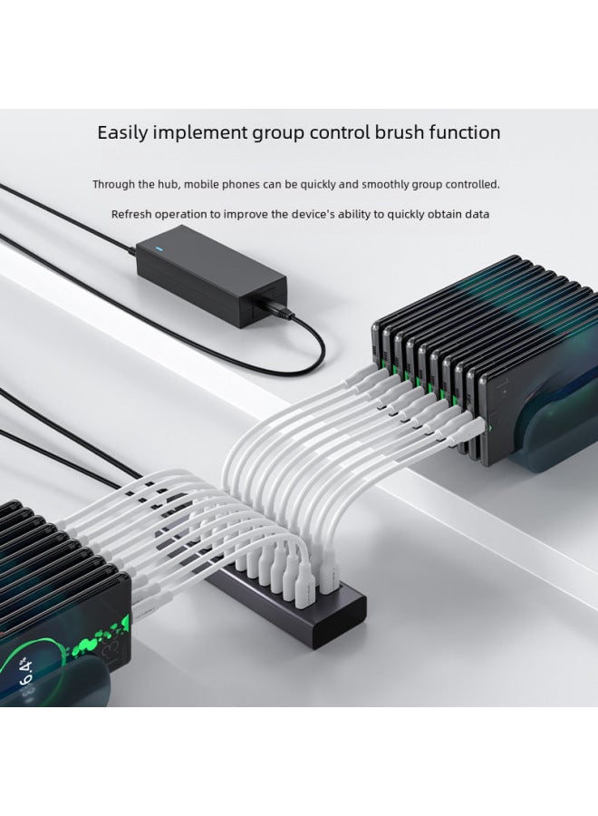 Acasis Usb Splitter 20-port Computer Mobile Phone Hub Hub With Power High-power Charging Docking Station - Image 4