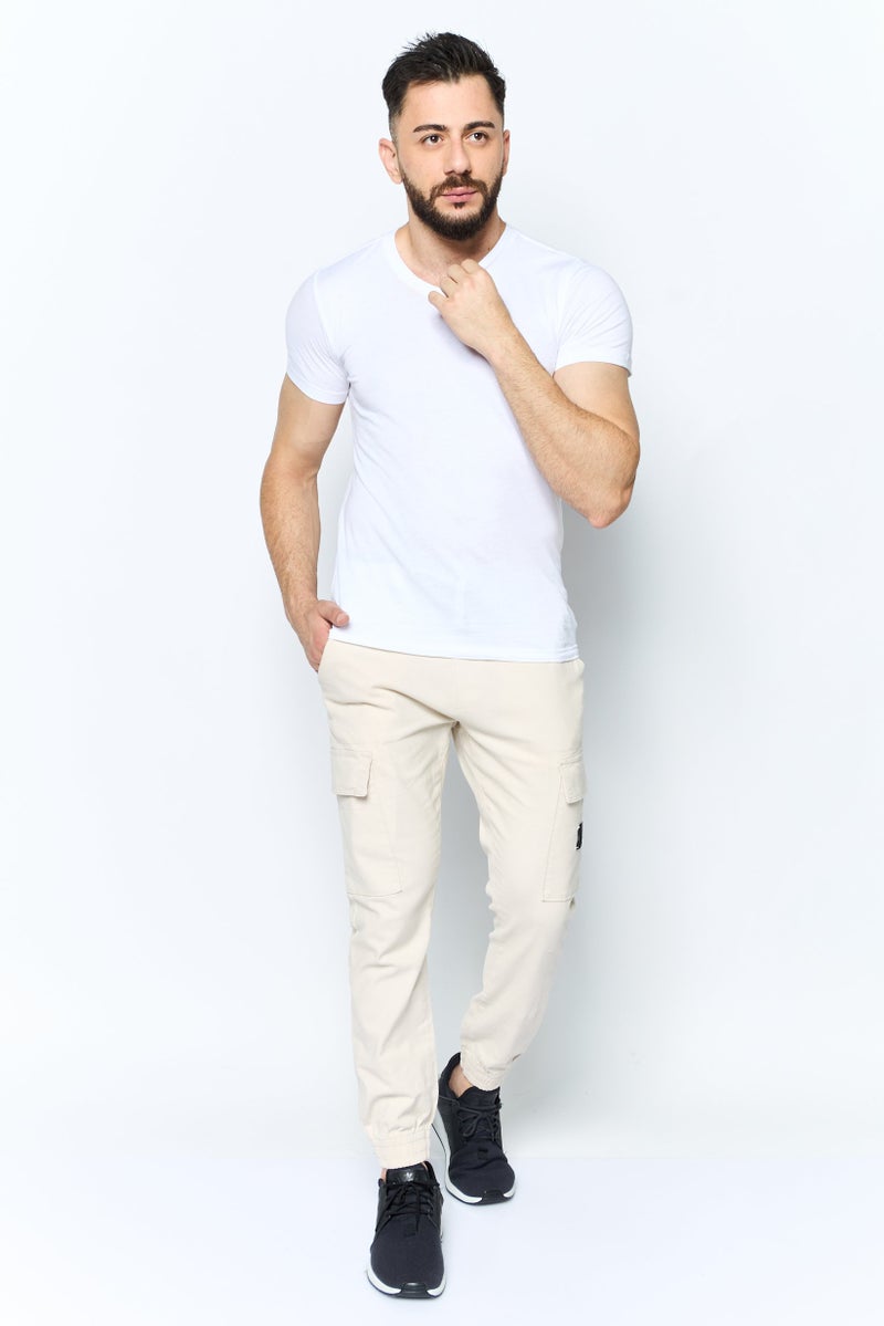 Company Eighty One سروال كارجو عادي للرجال، بيج - Image 4