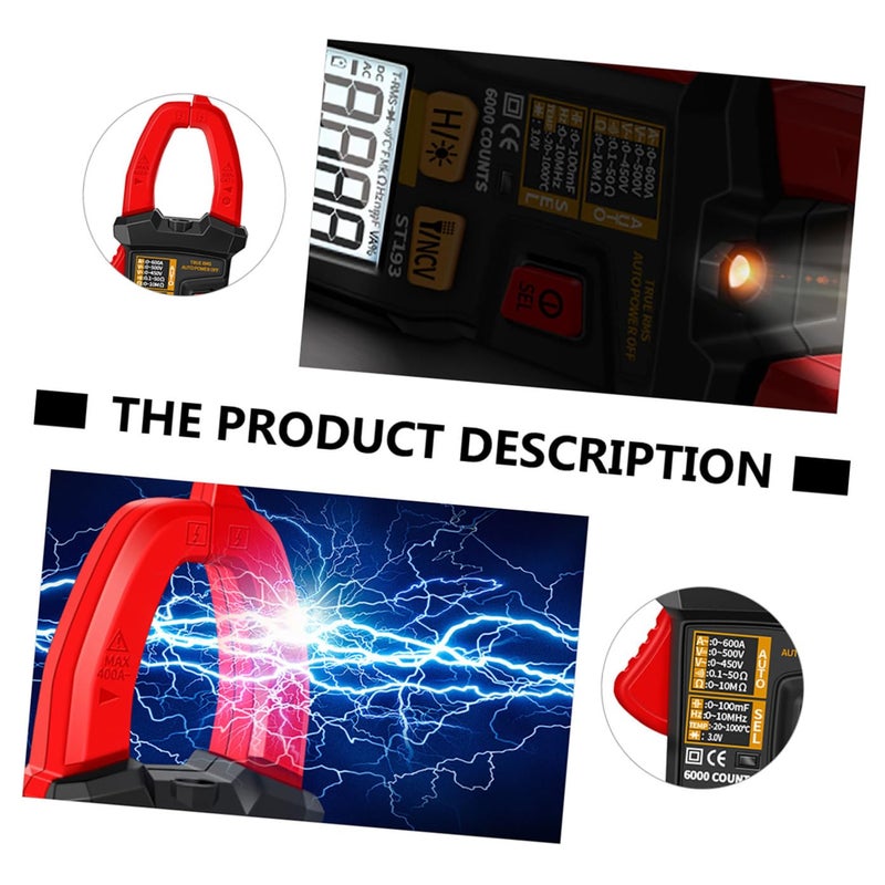 Auto-ranging Clamp Multimeter Digital Voltage Current Tester Portable Handheld Electrical Meter for Ac Dc Measurement and Home Use - Image 4