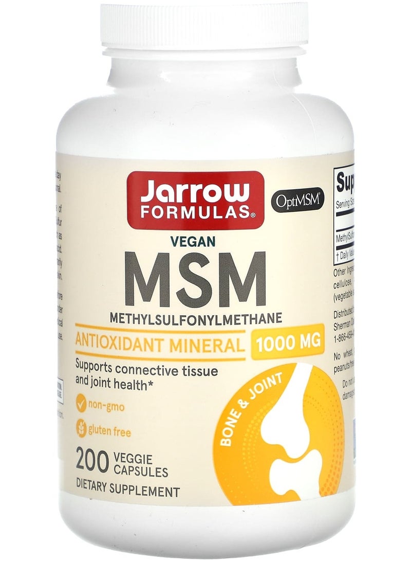 jarrow formulas Vegan MSM, 1,000 mg, 200 Veggie Capsules