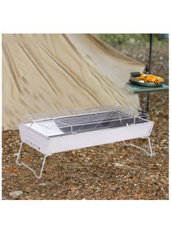Generic Foldable Stand Charcoal BBQ Grill Stainless Steel Large Area Portable Barbecue Grill for Outdoor Camping Garden Picnic Backyard Party  - Image 5