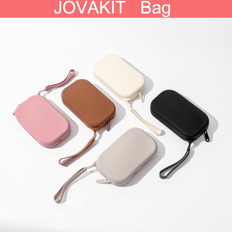 JOVAKIT Small Portable Silicone Makeup Bag for Women, Travel Waterproof Toiletry Cosmetic Bag Gifts for Women, Zipper Closure Makeup Case with Handle (Black) - Image 5