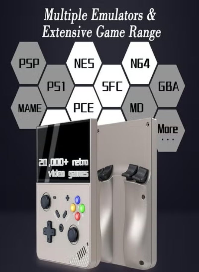 JAJEEK M18 Retro Handheld Game Console – 4.3" IPS Display, 64GB/128GB Storage, 20,000+ Preloaded Games, RK3566 Quad-Core, Multi-Emulator Support, USB-C Charging, 4000mAh Battery – Black Transparent - Image 5