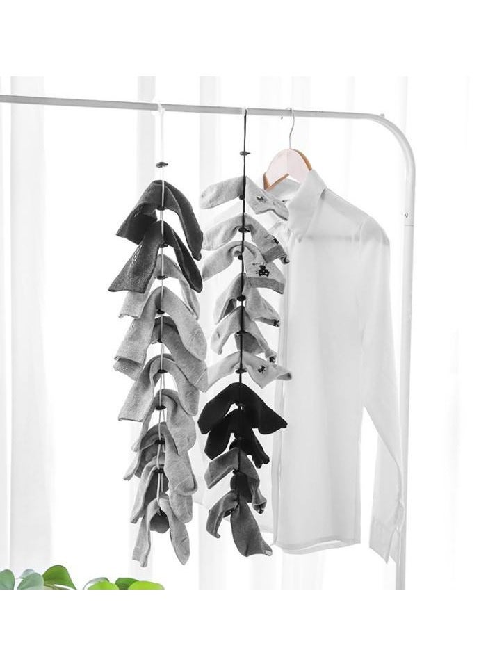 Effortless Sock Drying and Washing Elastic Ropes - Set of 2 with Sliding Buckles - Image 2