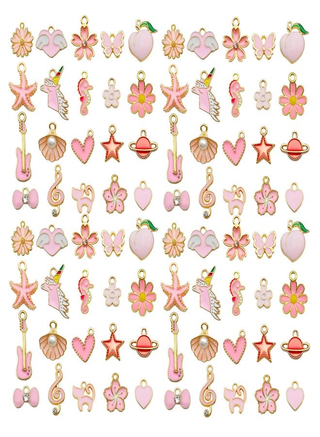 WOCRAFT 40pcs 20 pairs Assorted Enamel Bracelet Charms for Jewelry Making DIY Necklace Bracelet Earrings Keychain Crafting Charms Kit Crafts (Pink-SN991) - Image 1