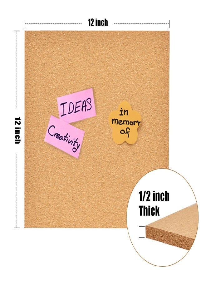 Aitakatta 12x12 Cork Board Tiles Bulletin Board, 1/2" Thick Small Square Cork Boards for Walls, Self-Adhesive Cork Tiles for Home, Office, School, Bulletin Board Decorations(12mm,1pc) - Image 2