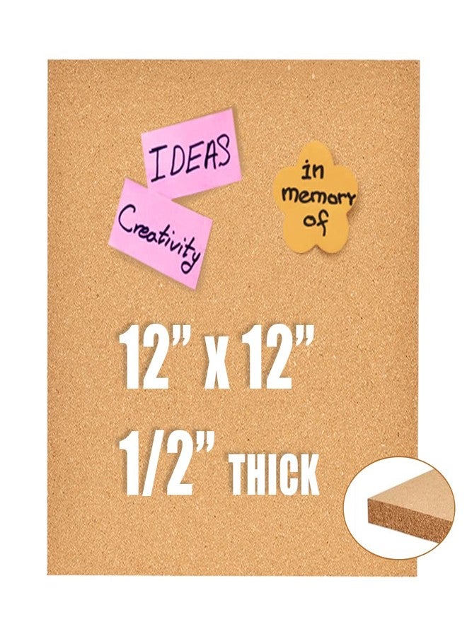 Aitakatta 12x12 Cork Board Tiles Bulletin Board, 1/2" Thick Small Square Cork Boards for Walls, Self-Adhesive Cork Tiles for Home, Office, School, Bulletin Board Decorations(12mm,1pc) - Image 1