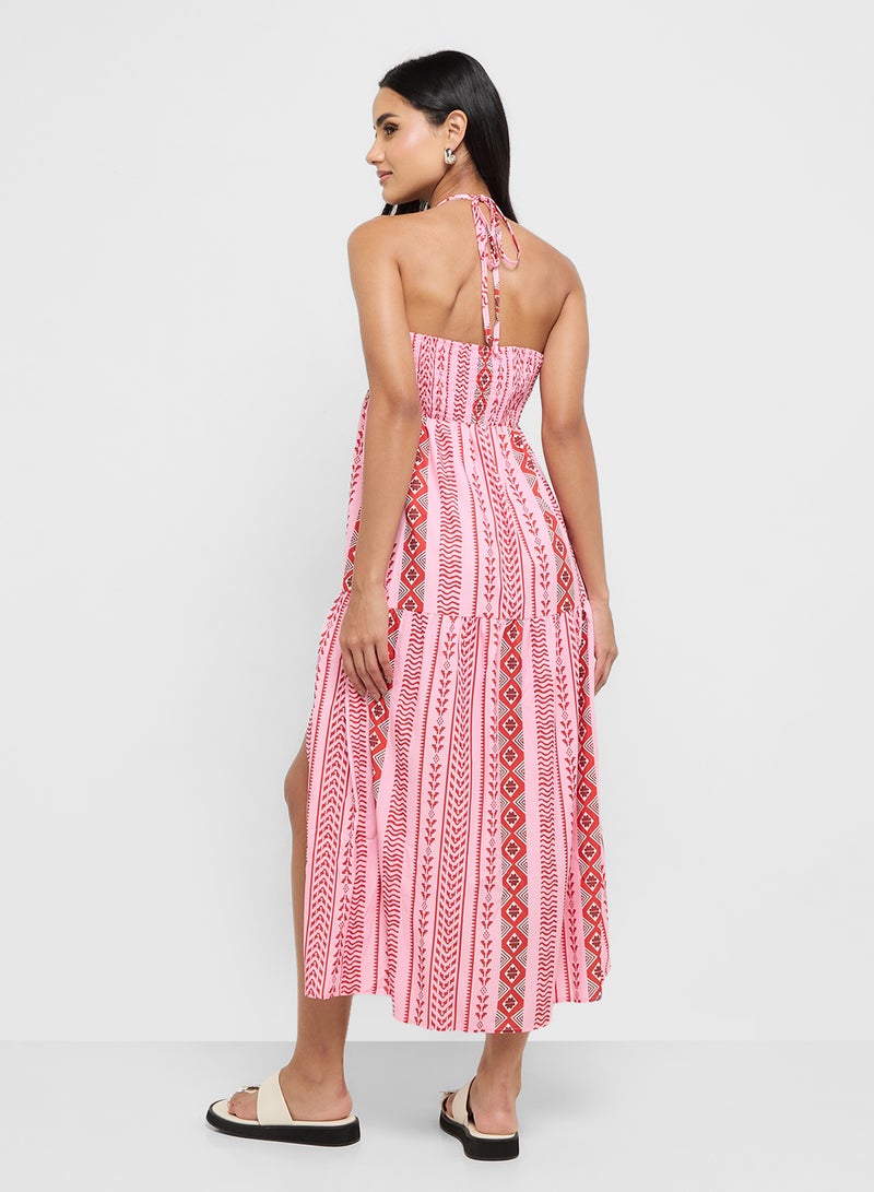 Ginger Halter Neck Boho Style A Line Dress - Image 2