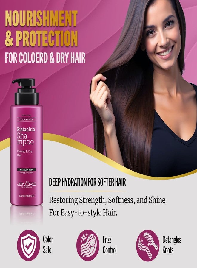 Jenoris Pistachio Shampoo for Color Treated, Dry & Frizzy Hair, 16.9 Fl Oz - Image 4