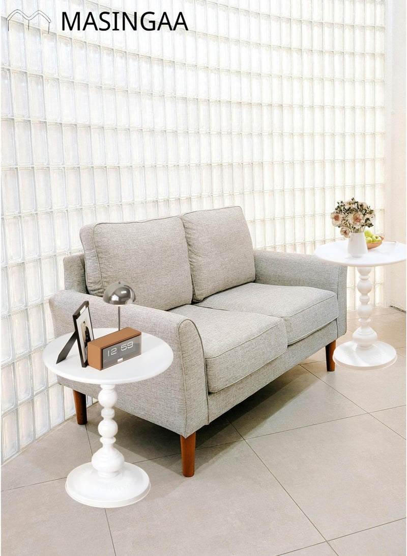 MASINGAA 2pcs Sofa Side Table, Coffee Table, Nordic Corner Small Table, Tea End table for Living Room, Outdoor, Bedroom, White, 40x40x52cm - Image 2