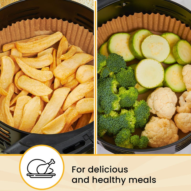 Baker's Signature 250 pcs Air Fryer Liners for Ninja, Round Disposable Airfryer Paper Liners â€“ Non-Stick and Oil Proof for Easy Cleanup, Great for Oven, Pans & Baking â€“ 8 Inch for 5-8 qt Basket - Image 5