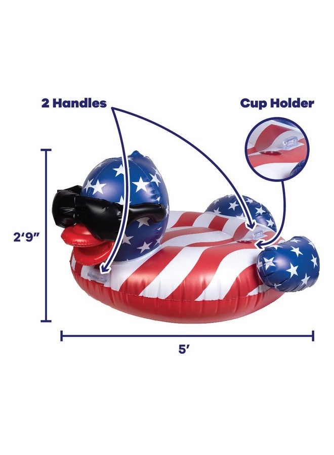 GAME 51418 Bb Derby Duck Stars & Stripes Large Holds Up To 250 Pounds Pool Float Multi - Image 2