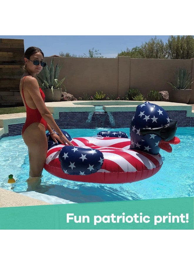 GAME 51418 Bb Derby Duck Stars & Stripes Large Holds Up To 250 Pounds Pool Float Multi - Image 5