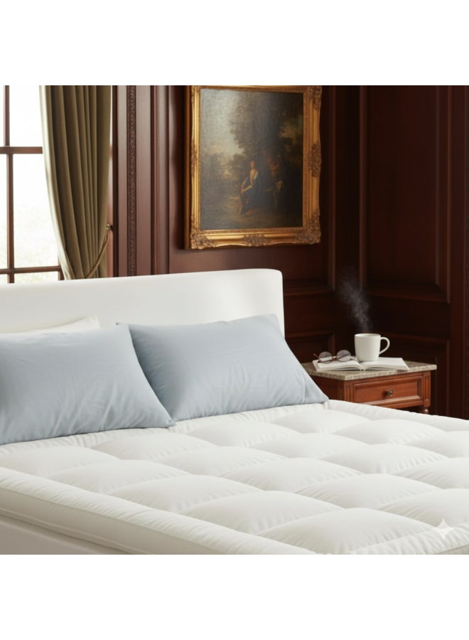 Harmony Home وسادة هارموني هوم – 500GSM راحة ناعمة مبطنة | حشوة ألياف مضادة للحساسية | حجم مزدوج (120x200 سم) – أبيض - Image 1