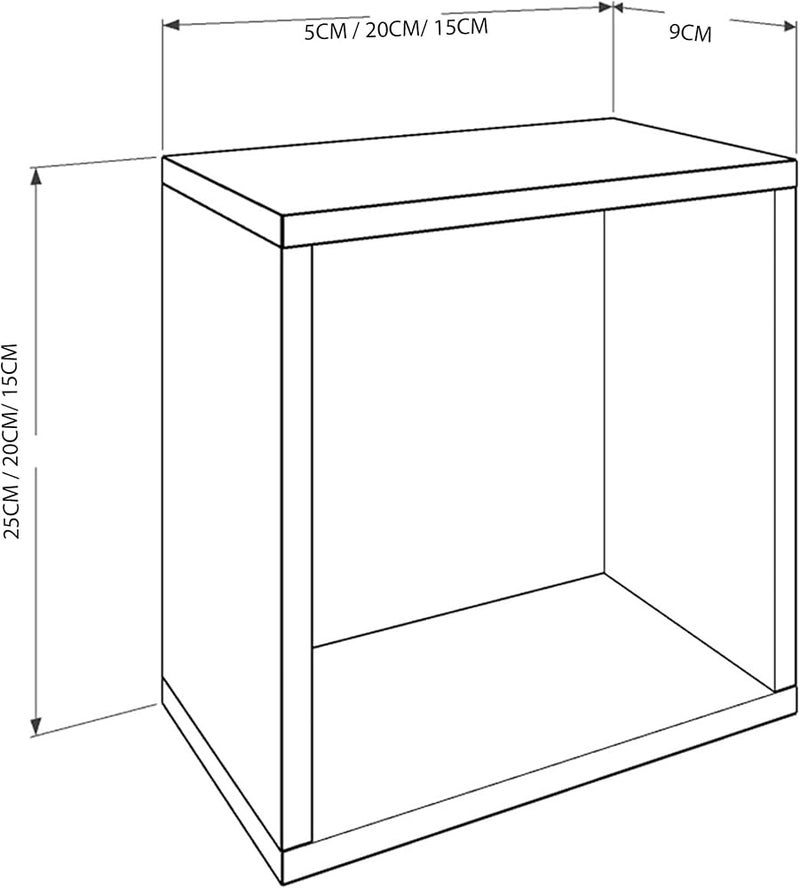 AsolBD FLOATING SHELVES WALL SQUARE CUBE FOR LIVING ROOM BEDROOM, BATHROOM, HOME AND KITCHEN STORAGE, DISPLAY SHELF MOUNTED STORAGE DURABLE STYLISH & VERSATILE SET OF 3 (White, Large 25 CM) - Image 3