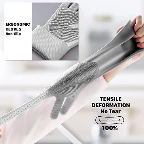 Kmils Silicone Silicon Hand Gloves For Dish Washing, Gloves For Washing Utensils, Cleaning Gloves For Kitchen, Kitchen Gloves (Multi Colour Pack Of 1) - Image 4
