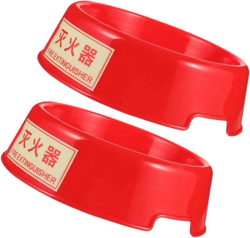 Generic 2pcs Fluorescent Fire Extinguisher Base Stand Glow-in-The-Dark Extinguisher Floor Holder Support Bracket for 2-4kg Powder Home Safety - Image 1