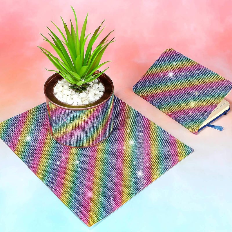 Outus 12000 Pcs Bling Bling Rhinestone Sheet Rhinestones Sticker DIY Car Decoration Sticker Self Adhesive Glitter Crystal Gem Stickers for Car Decoration, 9.4 x 7.9 Inch(Colorful) - Image 5