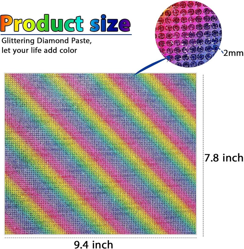 Outus 12000 Pcs Bling Bling Rhinestone Sheet Rhinestones Sticker DIY Car Decoration Sticker Self Adhesive Glitter Crystal Gem Stickers for Car Decoration, 9.4 x 7.9 Inch(Colorful) - Image 3