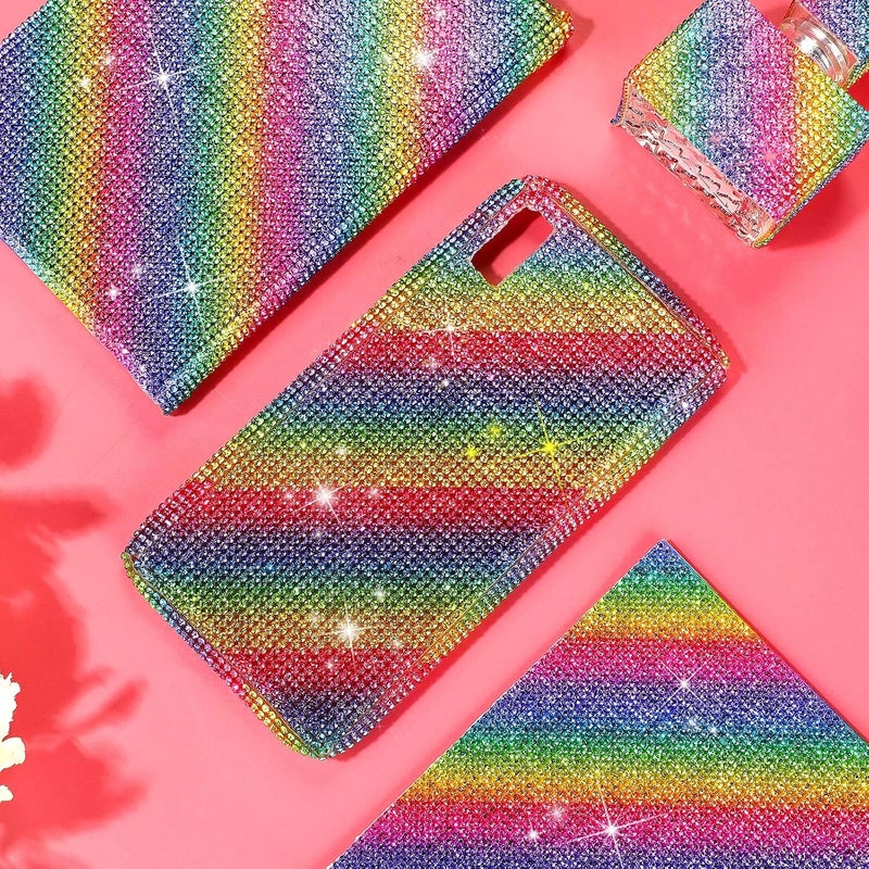 Outus 12000 Pcs Bling Bling Rhinestone Sheet Rhinestones Sticker DIY Car Decoration Sticker Self Adhesive Glitter Crystal Gem Stickers for Car Decoration, 9.4 x 7.9 Inch(Colorful) - Image 2