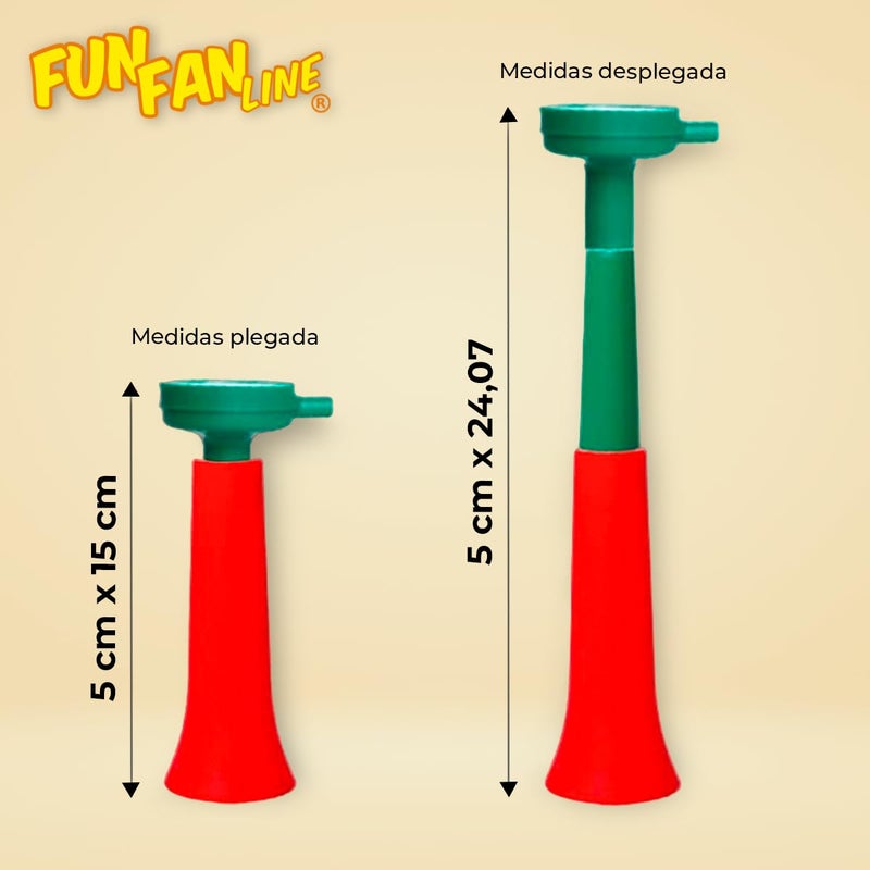 Generic FUN FAN LINE - Pack x3 Plastic Trumpets/Vuvuzela stadium horn for soccer and sports events. Soccer fan trumpet. Noisy air horn for cheerleading and animation. (Portugal)  - Image 2