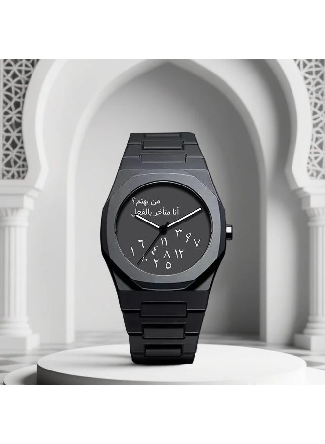 Batoon Arabic Watch, Men's Quartz Watch with Arabic Numerals, Independent Designer Watch, Simple Octagonal Case, 5ATM Water Resistance - Perfect Gift for the Islamic Watch Lover - Image 2